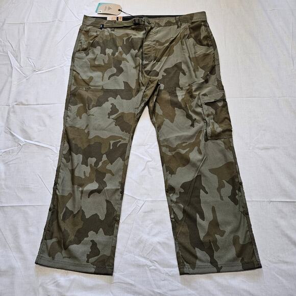 Prana Stretch Zion Pant II Straight Leg Green Camo 40x28 - Picture 1 of 11